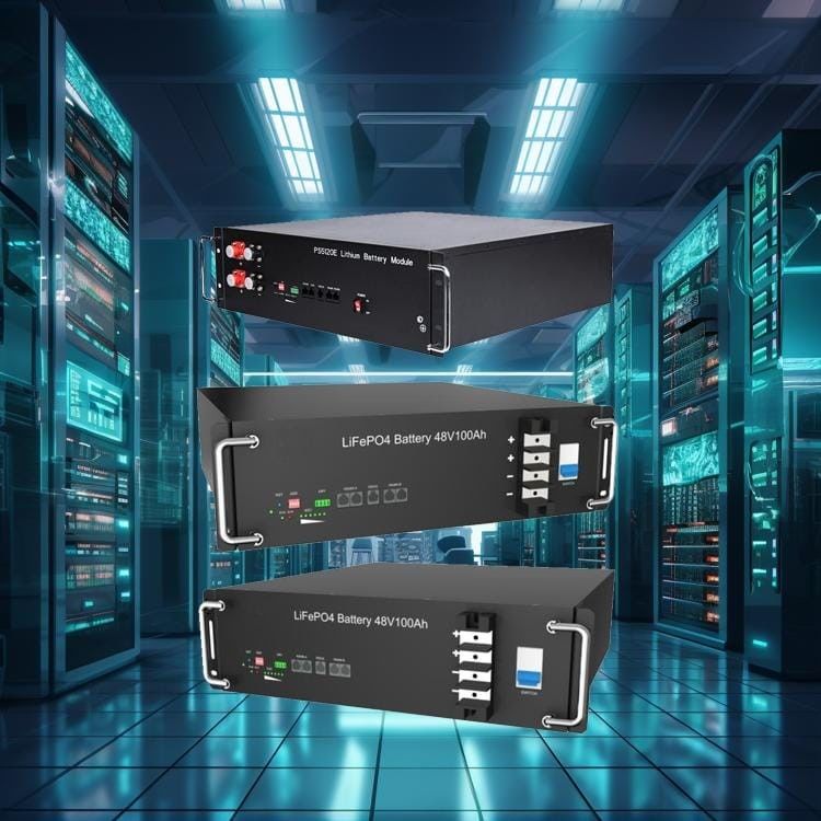 Réservoir de stockage d'énergie, batterie au lithium montée sur le rack 51.2V 2.56Kwh 5.12Kwh